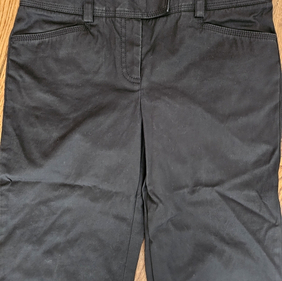 J. Crew Crop Chino Pants Women Size 2 Straight Leg Wide Waist Zip Fly Black - Picture 3 of 10